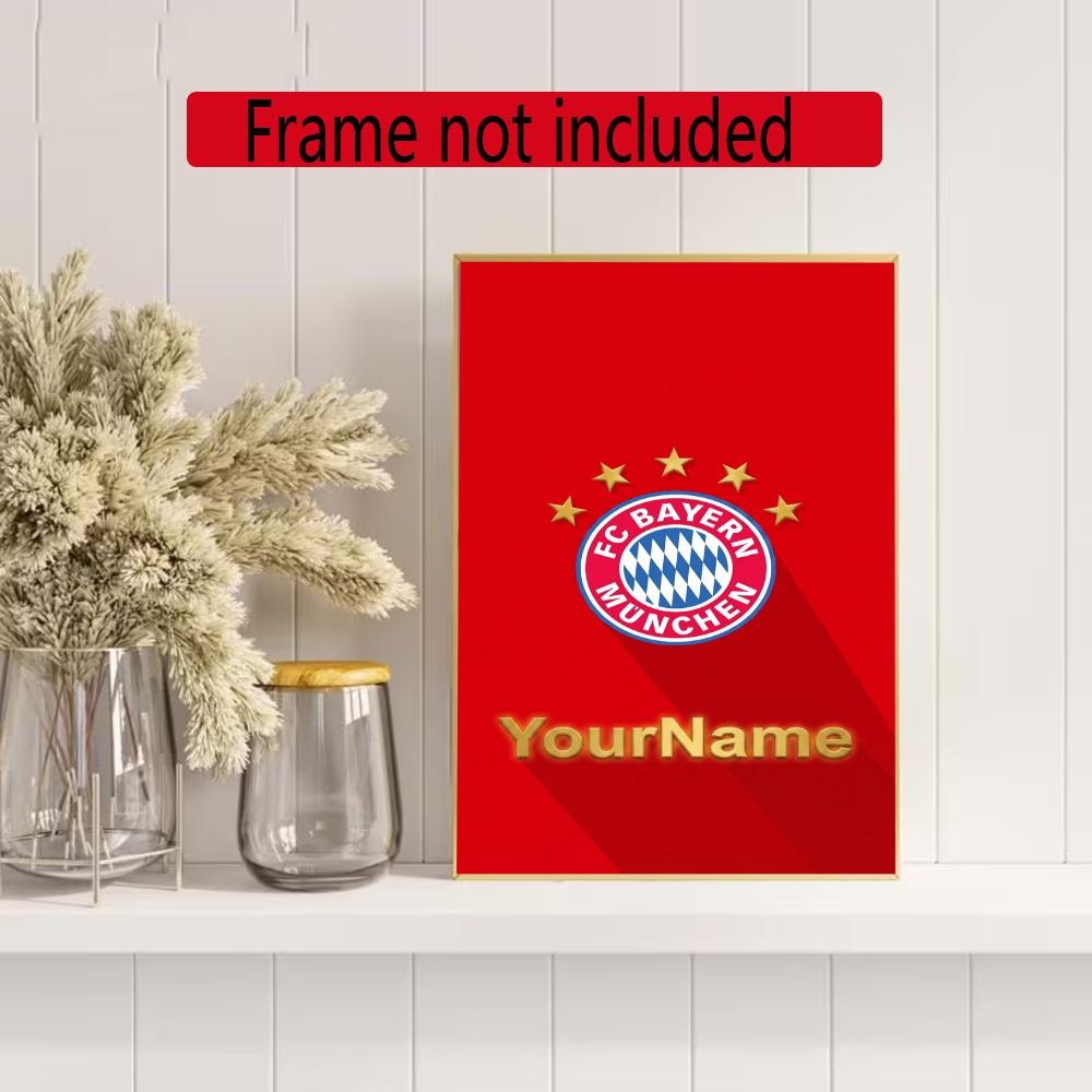 Fc Bayern Mnchen Customize Your Name Diamond Painting Round Diamond Diy Frameless Holiday Artwork Suitable For Home Office Wall Decoration