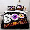 3D Print Halloween Boo Cartoon Bedding Set Soft Comforter Cover With 1/2pcs Pillow Shams For Kids Adults Microfiber Quilt Cover