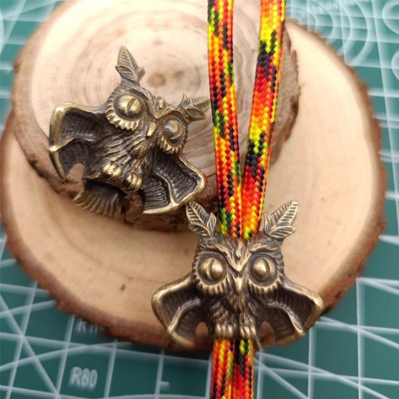 Light Weight Owl Shape Parachute Cord Beads Lanyard Beads Fashion Charm Beads for DIY Lanyard, Keychains Pendants