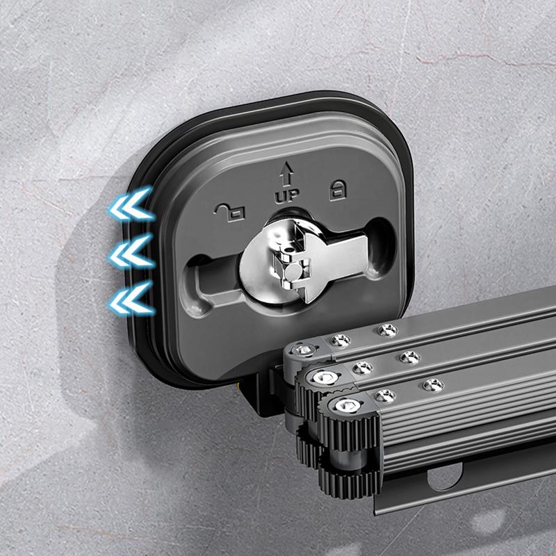 Suction Cup Balcony Folding Clothes Rack, Telescopic Drying, Indoor Drying Artifact, Hidden Clothes Rack, Bathroom Drying Pole