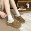 Women's Baotou lightweight and comfortable a footstirrup heightening winter warm cold padded non-slip wear-resistant leisure cotton slippers