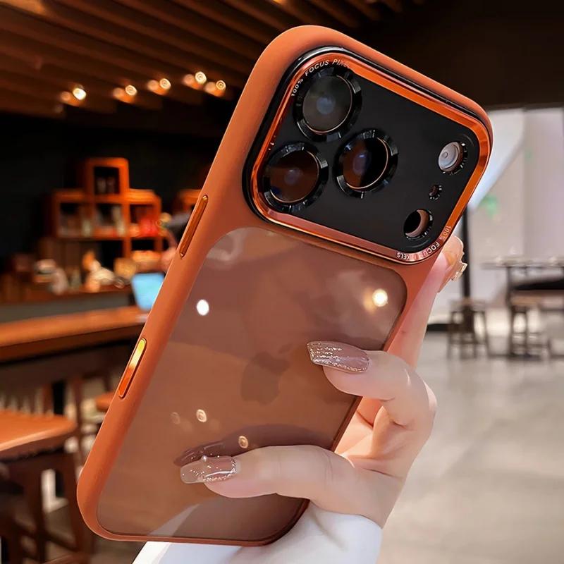 New Hard Acrylic Transparent Phone Case for iPhone 17 Air 13 14 12 15 16 17 Pro Max Plus Lens Film Protection Shockproof Cover