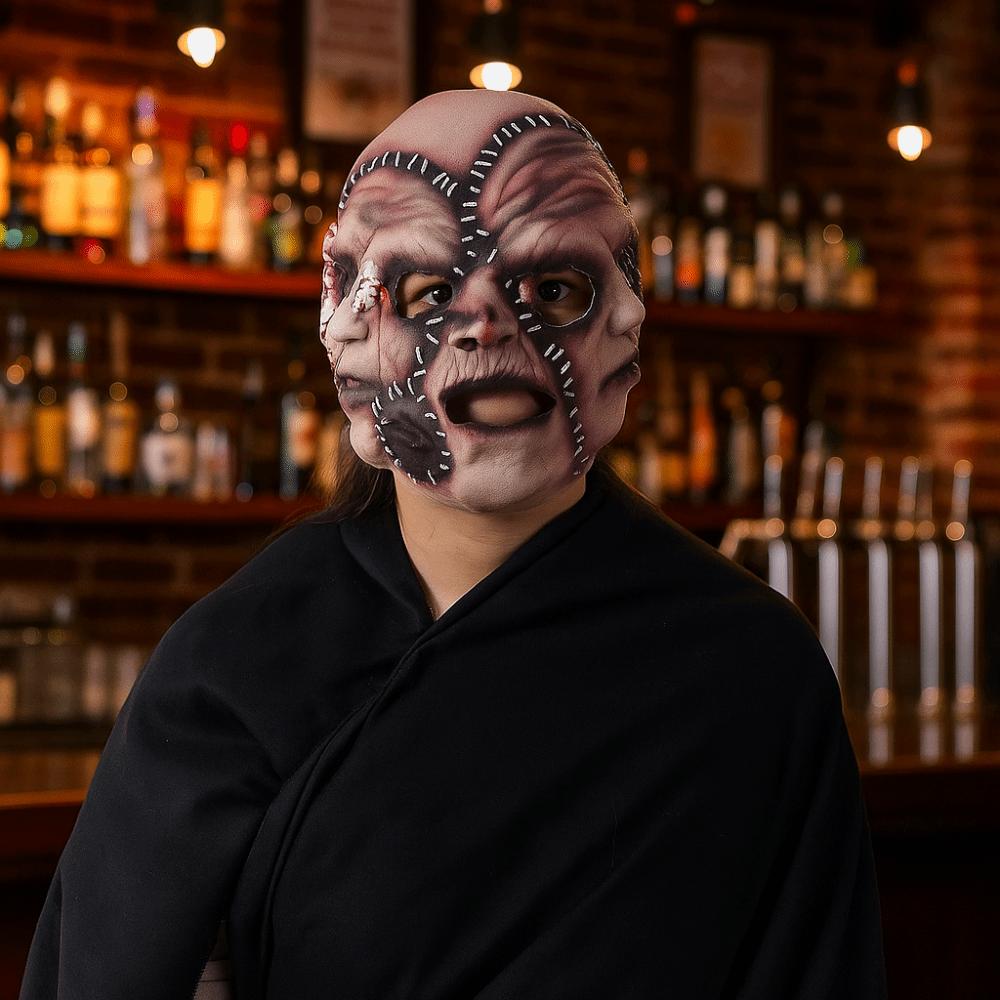 Soft Halloween Scary Mask Realistic Cosplay Costume Mask Three-Sided Scar Human Face  Cosplay Party