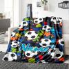 Custom Name Soccer Theme Printed Blanket - Perfect for Couch, Bed, Travel & Outdoor Use | Machine Washable, Cozy & Durable.