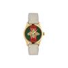 G-Timeless Series Watch Quartz Movement Leather Strap Green Dial Classic Bee Red Green Stripe Women Watches Black YA1265009