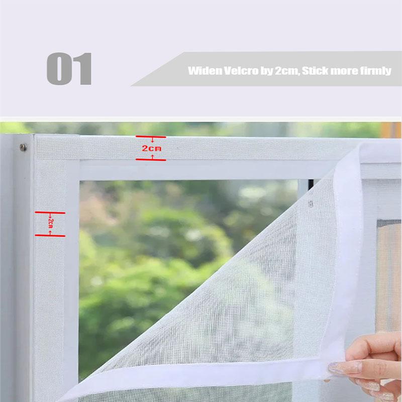 White Mosquito Net Mesh, Non Perforated Self-adhesive Window Screen, Suitable for Home Window Screen Mesh, Door Curtain Mesh