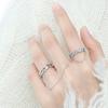 Chic Geometric Open Chain Double Ring For Women Elegant Fashion Accessory 2023