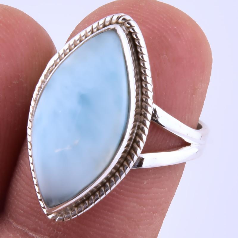 

Кольцо из серебра 925 пробы с драгоценным камнем Natural Republic Larimar, размер 6 дюймов, b5i61