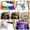 Music Note White Quilt Duvet Cover Set Bedding Super King Single Queen Double