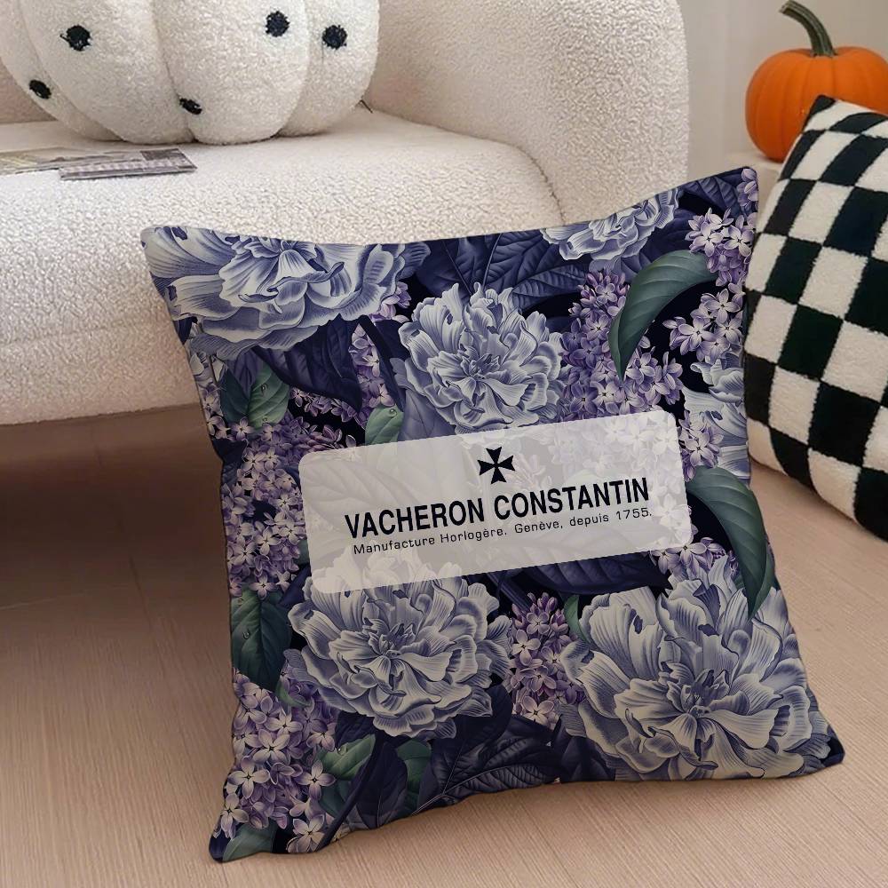 Fashion V-Vacherons C-Constantin Pillow Case Anti-dustmite Pillowcase Invisible Zipper Silky Short Plush Sofa Cushion Cover