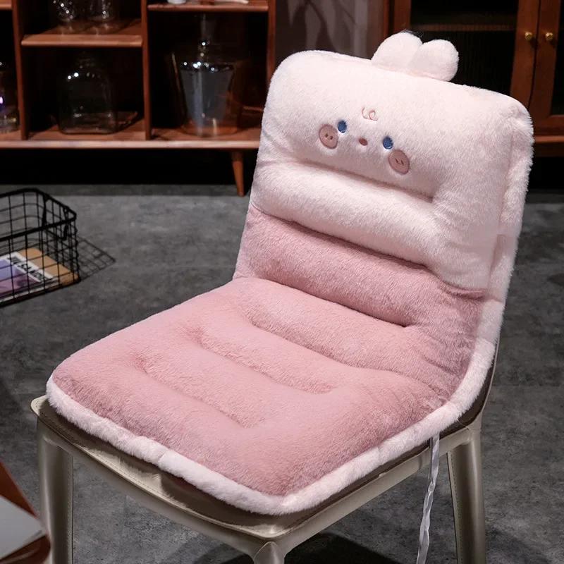 Winter Plush Car Seat Cushion Cute Car Seat Cover Cartoon Waist Cushion To Keep Warm Seat Pad Accessories
