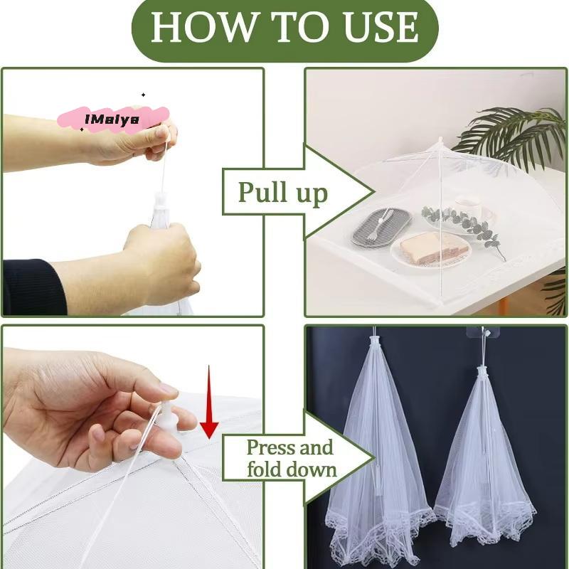 M-1PC Food Cover Mesh Folding Washable Flies Tables Cover Insect Proof Protective Dish Covers Home Kitchen Storage Accessaries