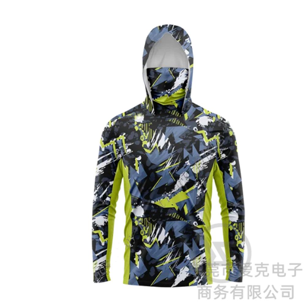 Fishing Suit Men's Summer Outdoor Fishing Suit Hooded with Mask Fishing Shirt Quick Drying Breathable Sunscreen