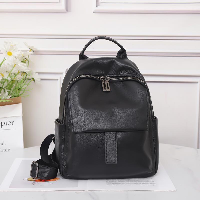 

Рюкзак, натуральный рюкзак из коровьей кожи, рюкзак из натуральной кожи, легкая дорожная сумка, школьный рюкзак One Size чёрный