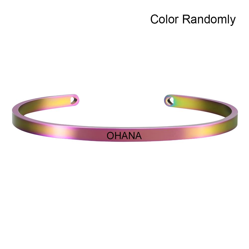 Neuer Regenbogen-Edelstahl-Armreif mit Gravur, positives, inspirierendes Zitat, Mantra-Armband, Geschenk für Frauen