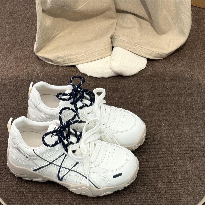 Thick Sole Chunky Sneakers for Women Retro GAT Trainers 7cm Wedge Heels Stylish Sports Shoes 35 синий