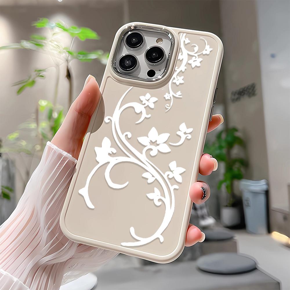Couple Two Tone Pattern Phone Case For Iphone 17 Air 16 15 14 11 13 12 Pro Max Mental Stylish Anti-Drop Protective Cover Funda