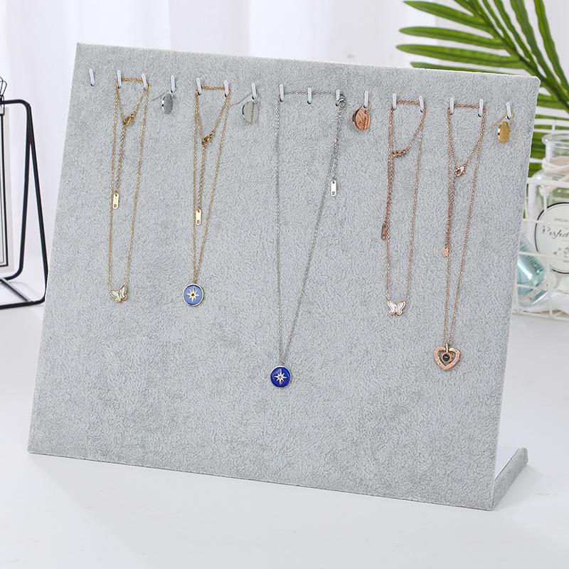 Jewelry Display Stand for Necklace Pendant Velvet Jewelry Organizer Holder for Bracelet Chains Stud Earring Display Rack