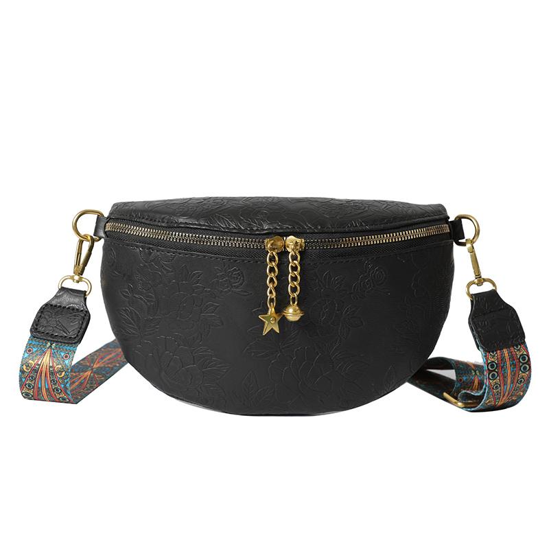Designer Sac de Taille Simple Femmes Sac de Poitrine Porte-monnaie Ceinture de Loisirs Sac Banane Tendance Cuir Fleurs Dame Sac Bandoulière Épaule