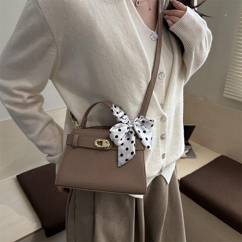 Fashionable Silk Scarf, Stylish and Versatile, Simple Texture, Single Shoulder Cross-body Handbag and Clutch Bag