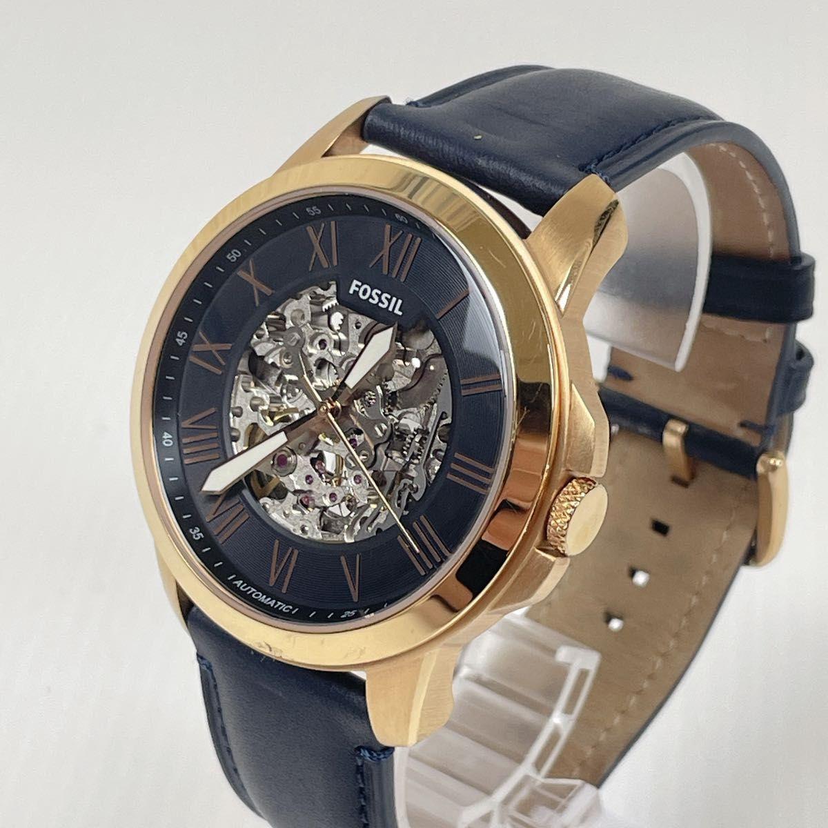 Used FOSSIL Fossil skeleton automatic watch ME3102 black gold