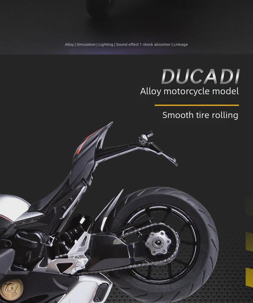 1:12 Alloy Motorcycle Model with Sound - Smooth Running Children's Toy and Ornament