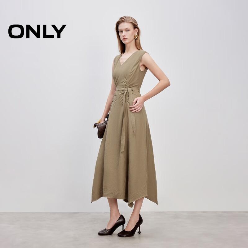 ONLY Women's Retro V-Neck A-Line Long Dress