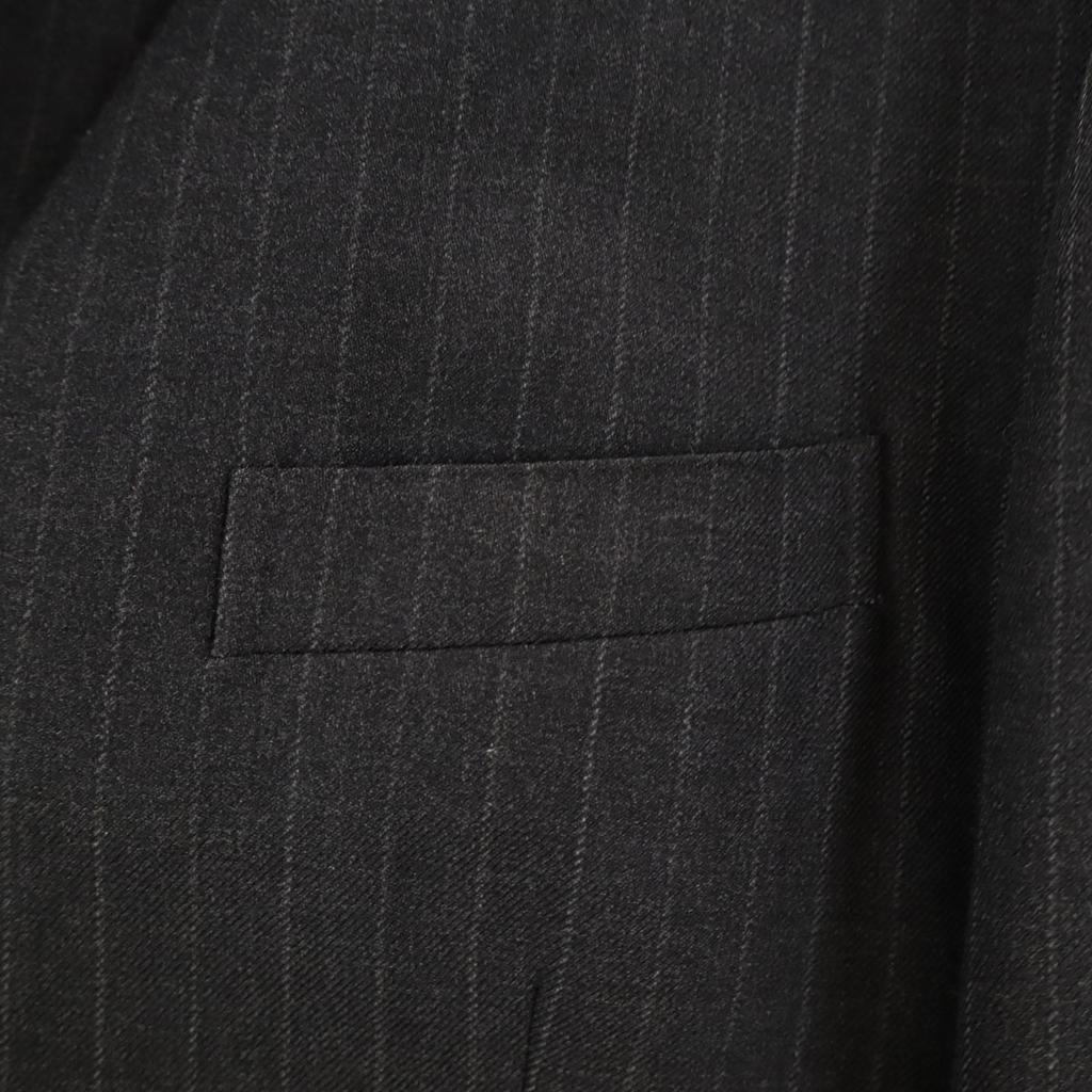 Aquascutum Striped Pattern tailored jacket AB-6 gray Double button Men's Used