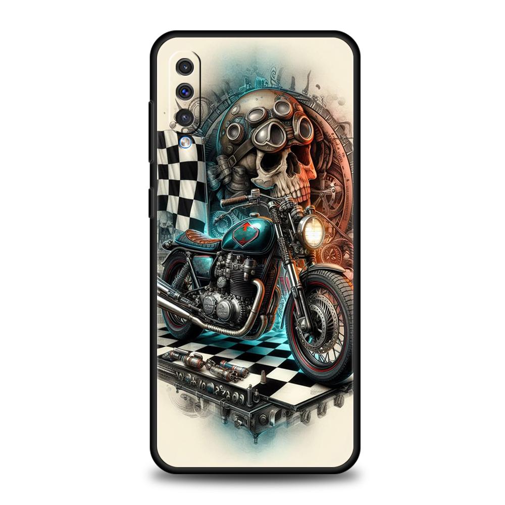 

Phone Case for Samsung Galaxy A56 A36 A26 A06 A16 A24 A36 A54 A14 A42 A22 A20 A12 A10 Soft TPU Colors Vintage Motorcycle Painted Samsung A56