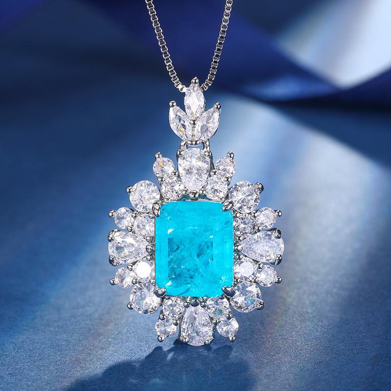 Schmuck Kupferboden Vergoldet Schmuckset Simulation Paraiba Premium Retro Set 10 * 12-6 * 8