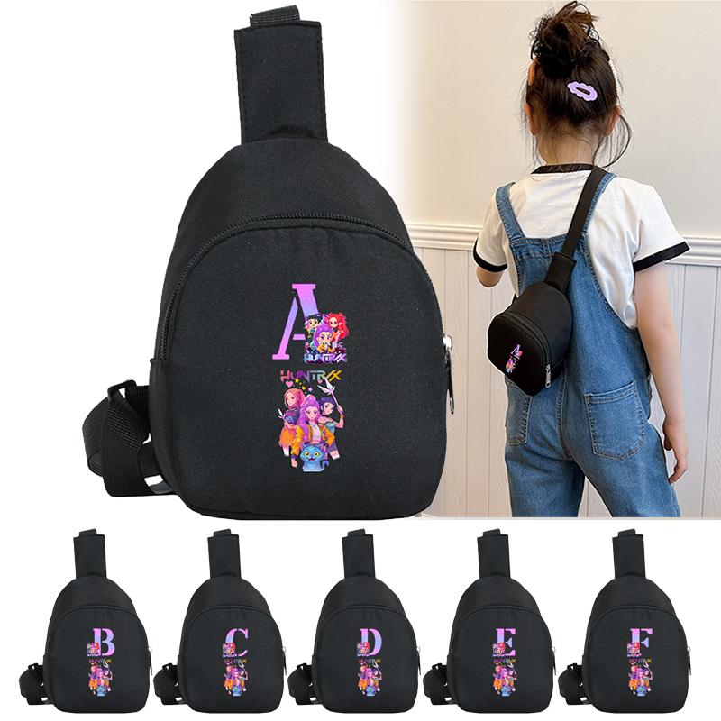 Anime Cartoon K-Pop Demon Hunters Printed Kawaii Chest Pack for Boy Girl Shoulder Bag Student Portable Crossbody Pouch Christmas Chest Bag Kid Gift