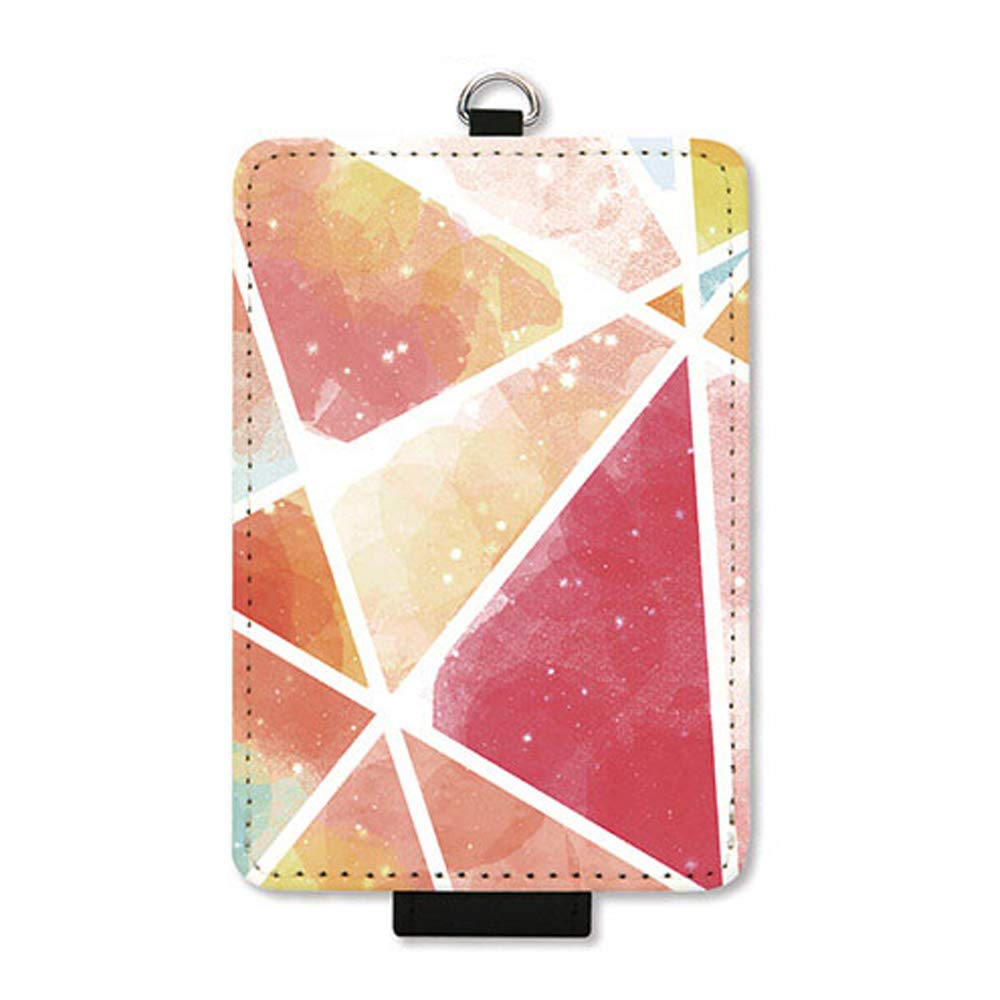 

Grand Cinq Women s Pass Case (with Anti-Fall Strap & Button) Watercolor Glass Pink IC Card Case for Commuting and School