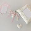 Stylish Flocking Bear Keychain With Pearls Accent and Ribbon Bowknot Stylish Purse Or Car Key Holder Accessory
