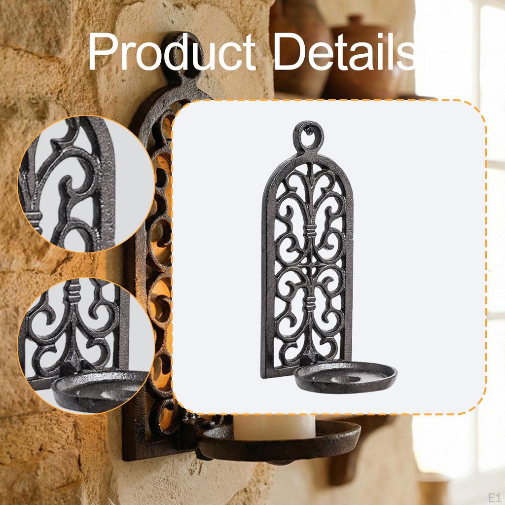 Wall Mount Candle Holder Stand Gift Durability Hollow Design Ornament Decorative for Party