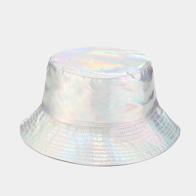 PU Leather Bucket Hat Retro Hip Hop Punk Style Unisex Versatile Sun Hat Bucket Hat One Size