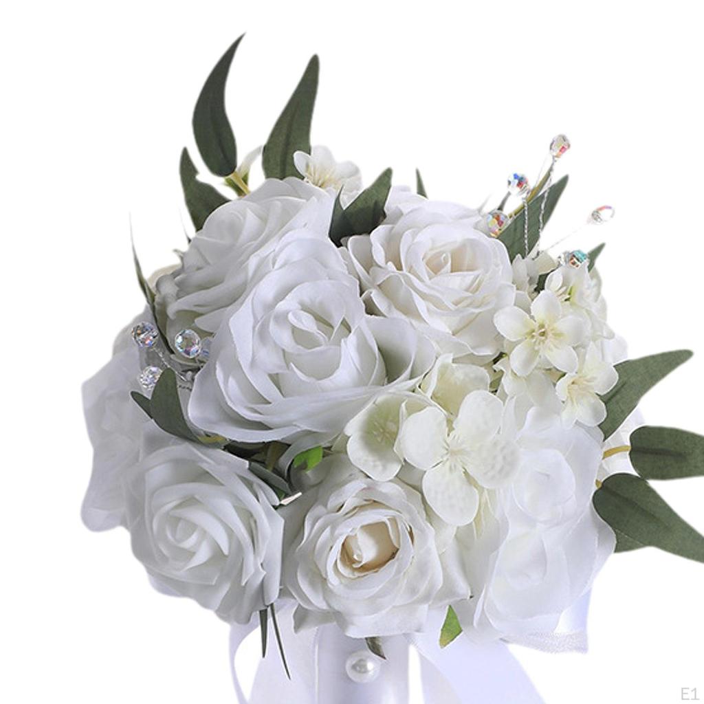 Bridal Bouquet Artificial Rose Flowers Centerpieces Ornament Tossing Bridesmaid Flower for
