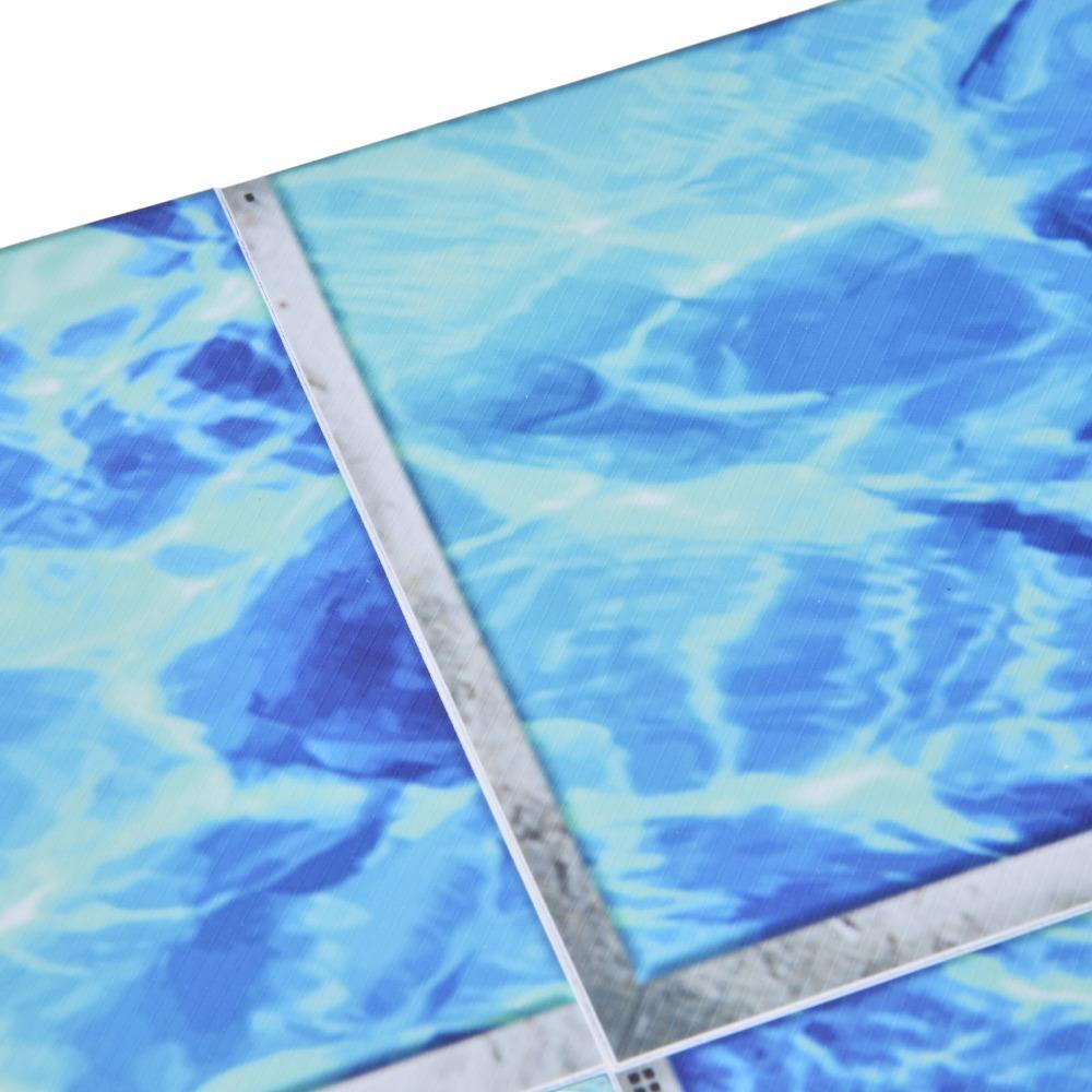 12pcs Blue 3D Bathtub Sticker Self Adhesive PVC Tile Decal Waterproof Antislip Sticker Bath Use