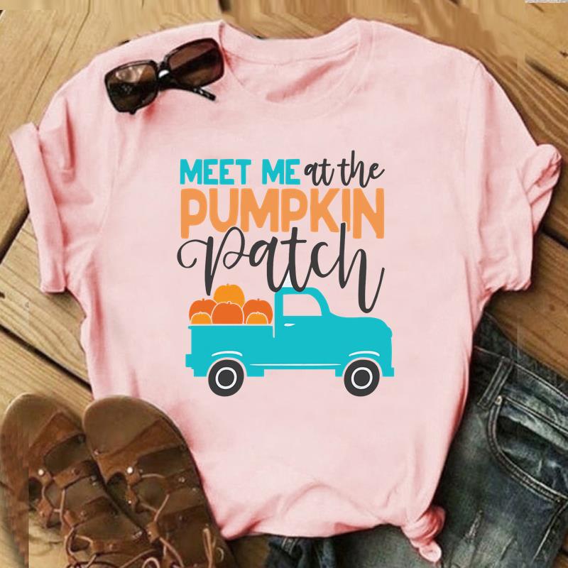 Autumn Maple Leaf Halloween Thanksgiving Print ShortSleeved TShirt European American Style Aesthetic Top for Unisex Women