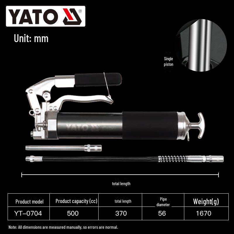 "Yiertuo Industrial-Grade Grease Gun with Single/Double Piston Pneumatic Nozzle and Manual Hose"