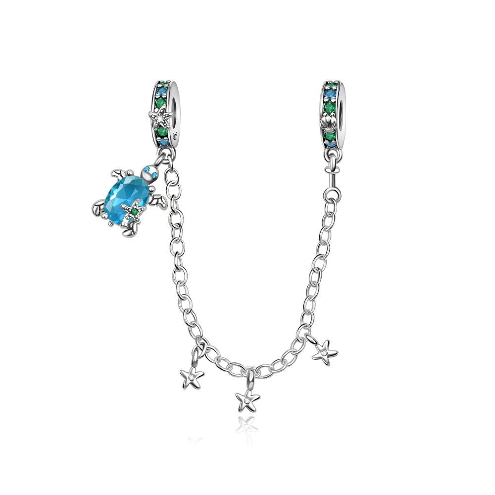 Copper Blue Ocean Jellyfish Conch Shells Bead Charms Pendant Fit For The Brand'S Diy Bracelet Women Jewelry Girlfriend Gifts