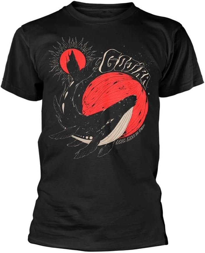 Whale Sun Moon Graphic Black T-shirt S