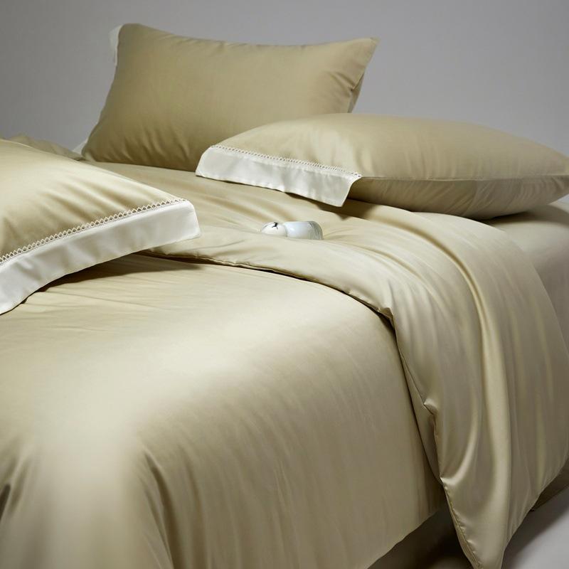 Luxury 200s Lenzing Tencel Bedding Set: Skin-Friendly Bed Sheets, Silk Smooth Duvet Cover, Bare Sleep Bed Skirt.