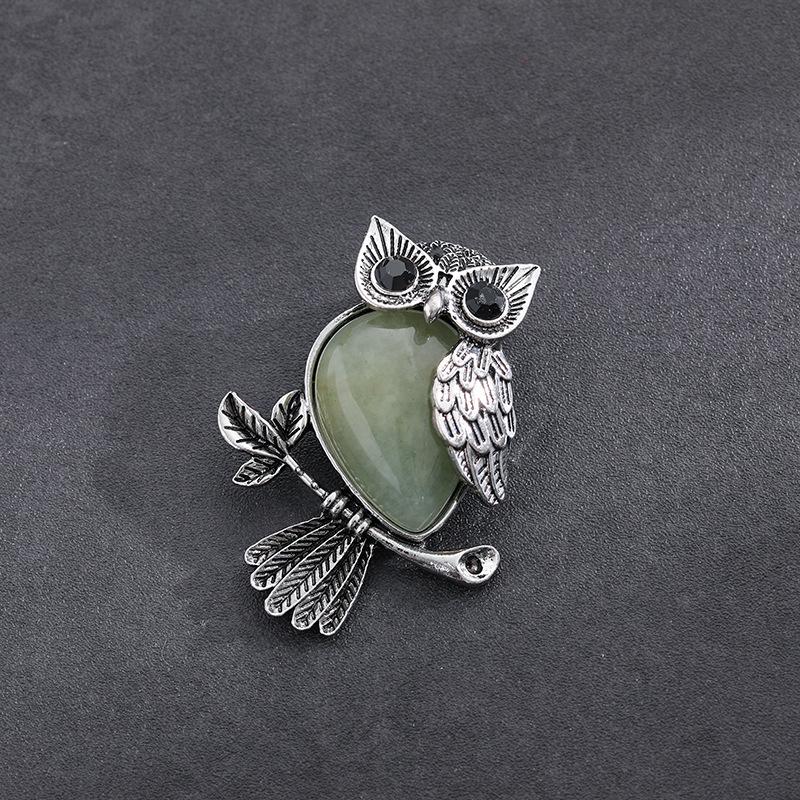 Vintage Cross Owl Crystal Stone Pendant Necklace for Men and Women - Classic Creative Design