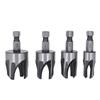 4pcs 1/4in Hex Shank Wood Dowel Drill Set Claw Type Hole Saw Kit Tapered Plug Cutter Woodworking