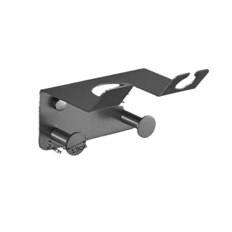 304 Stainless Steel Wall-Mounted Hair Dryer Holder with 4 Hooks
