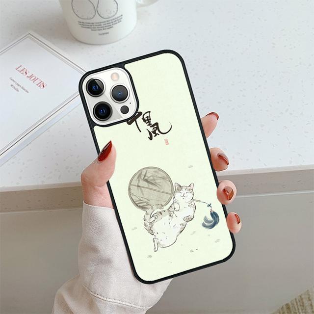 Japanese Cat Culture Aesthetic Art Phone Case For iPhone 17 Air 14 15 16 13 12 Cover For Apple Pro Max Plus