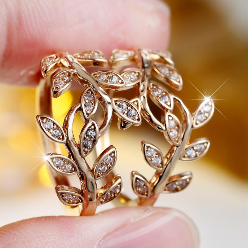 Vintage Cubic Zirconia Leaf Hoop Earrings for Women Luxury Gold Color Fashion Jewelry Accessories