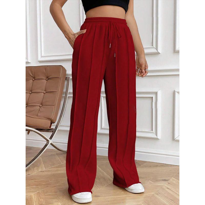 Straight Leg Sports Pants2025 Women Clothes Casual Sweatpants Drawstring Vertical Stripes Straight Sweat Pants