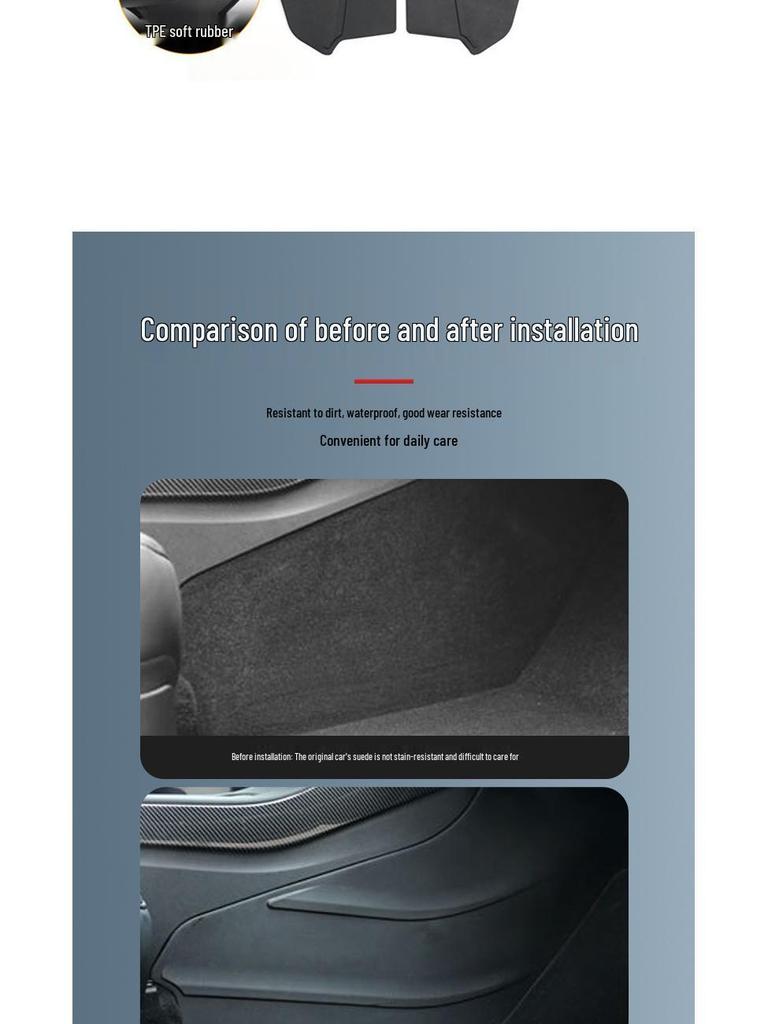2024 Model Y Center Console Side Panel Anti-Kick Cover - Interior Protective Plate for Car Modification
