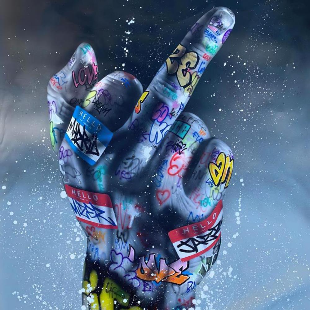 Gatugraffiti Populär abstrakt konst Väggaffisch Basketskor Kyssande Heminredning Dukmålning Väggmålning Bildtryck Konstverk